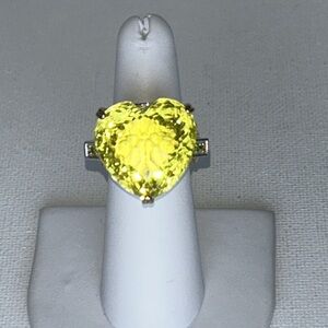 Gems en Vogue Genuine Oro Verde Gemstone Sterling Gold Plate Designer Heart Ring